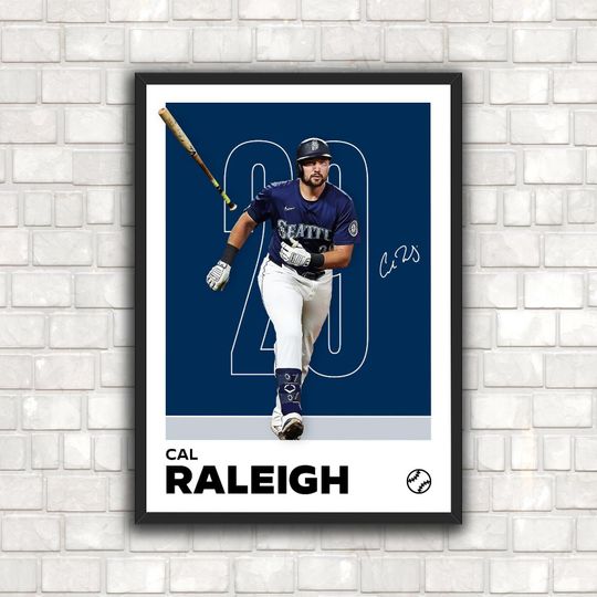 Discover Cal Raleigh Poster - Minimalist Baseball Art Print for Fans! DIGITAL DOWNLOAD