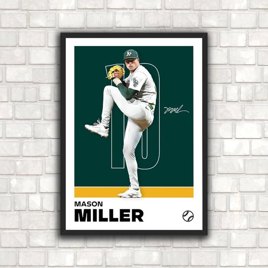 Discover Mason Miller Poster - Minimalist Baseball Art Print for Fans! DIGITAL DOWNLOAD