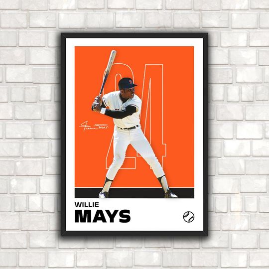 Discover Willie Mays Poster - Minimalist Baseball Art Print for Fans! DIGITAL DOWNLOAD