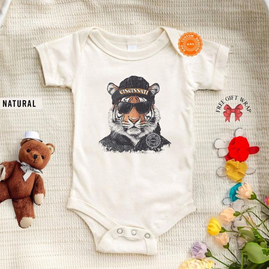 Discover Cincinnati Football Baby Onesie, Bengal Mascot Toddler, Kids Game Day T-Shirt