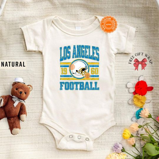 Los Angeles Football Onesie, Toddler and Youth Shirts, Baby Sports Gear, Kid Game Day Shirt, Vintage  Charger Apparel, Los Angeles Fan Tee