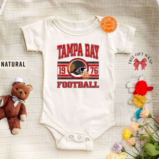 Tampa Bay Football Onesie, Toddler And Youth Shirts, Baby Tampa Bay Sports Gear, Kids Football Game Day Shirt, Baby Buccaneer Onesie