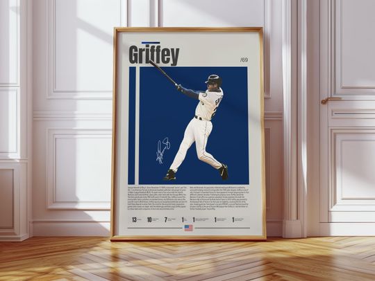 Discover Ken Griffey Jr. Poster, Seattle Mariners, Baseball Prints, Sports Poster, Baseball Player Gift, Baseball Wall Art, Sports Bedroom Posters