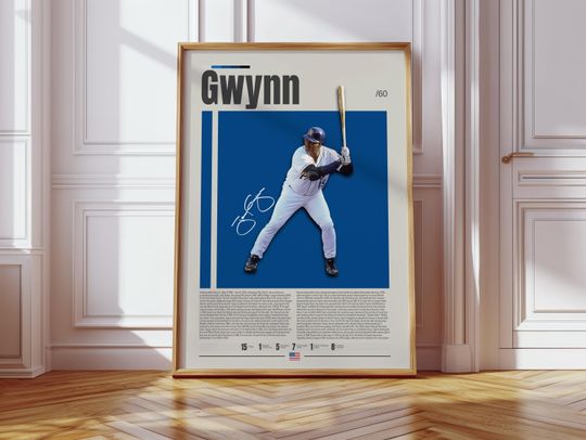 Discover Tony Gwynn Poster, San Diego Padres Poster, Baseball Prints, Sports Poster, Baseball Player Gift, Baseball Wall Art, Sports Bedroom Posters