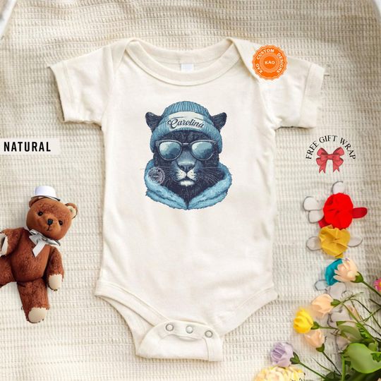 Discover Cute Carolina Onesie, Football Toddler Shirt, Kids Game Day T-Shirt, Funny Panther Tee, Infant Carolina Bodysuit, Football Fan Baby Apparel