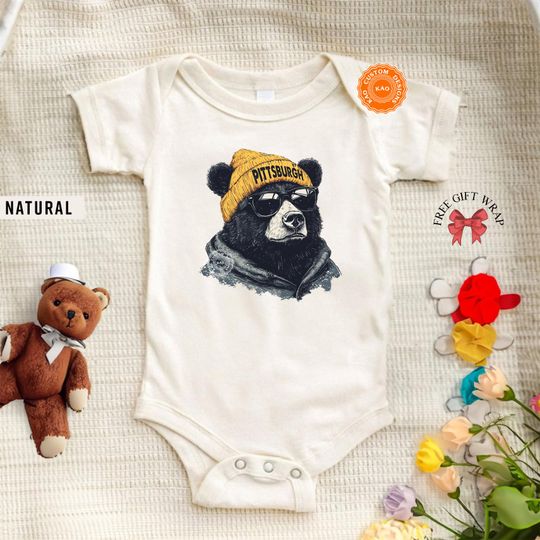 Pittsburgh Football Baby Onesie: Funny Steel Kids shirt, Game Day Toddler