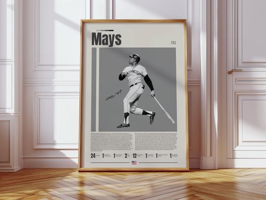 Discover Willie Mays Poster, San Francisco Giants, Baseball Prints, Sports Poster, Baseball Player Gift, Baseball Wall Art, Sports Bedroom Posters
