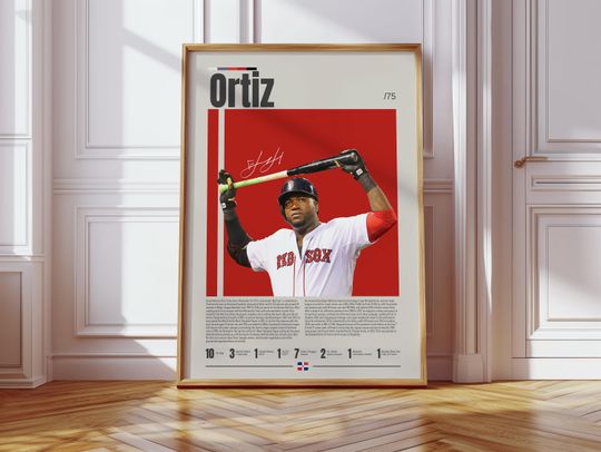 Discover David Ortiz Poster, Boston Red Sox Poster, Baseball Prints, Sports Poster, Baseball Player Gift, Baseball Wall Art, Sports Bedroom Posters