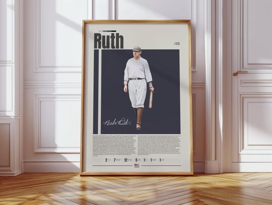 Discover Babe Ruth Poster, New York Yankees, Yankees Print, Baseball Prints, Sports Poster, MLB Poster, Baseball Wall Art, Sports Bedroom Posters