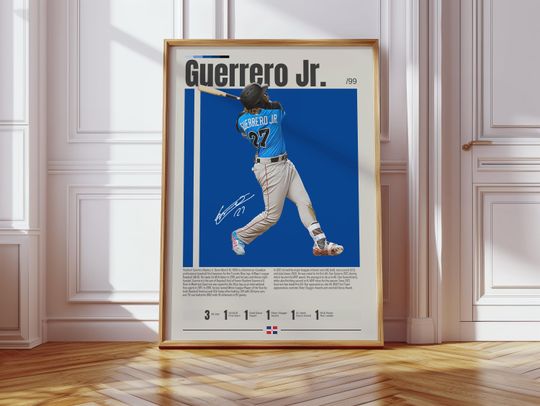 Discover Vladimir Guerrero Jr. Poster, Toronto Blue Jays, Baseball Prints, Sports Poster, Baseball Player, Baseball Wall Art, Sports Bedroom Posters