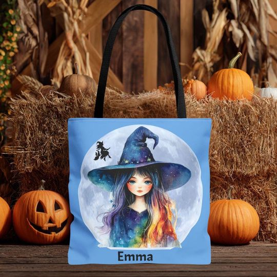 Discover Enchanted Witch Tote Bag: Celestial Magic, Boho Style