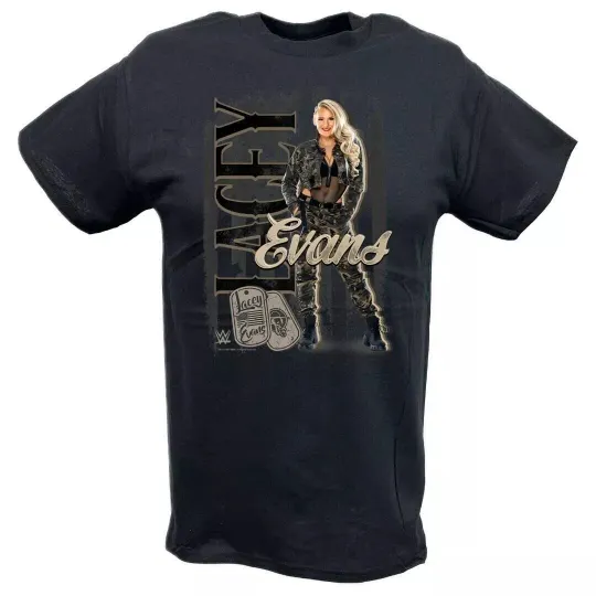 Wrestling Entertainment Lacey Evans Military Dog Tags Black T-shirt