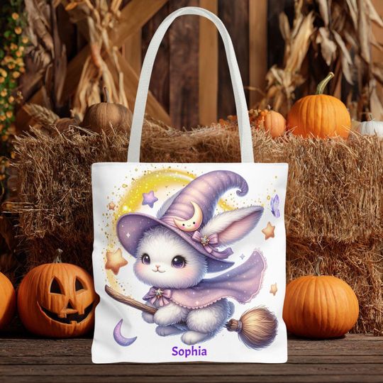 Discover Bunny Witch Halloween Tote Bag: Kawaii Magical Accessories