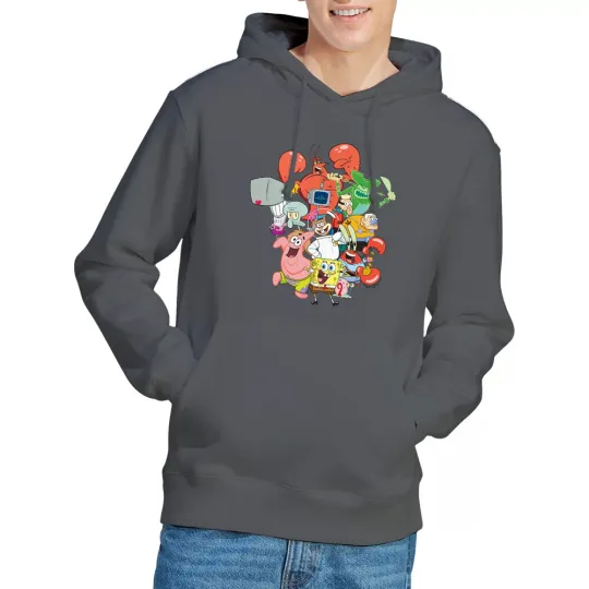 SpongeBob The Whole Gang Hoodie Charcoal