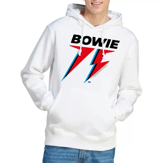 Discover David Bowie Bowie 75 Logo Hoodie S-2XL , White