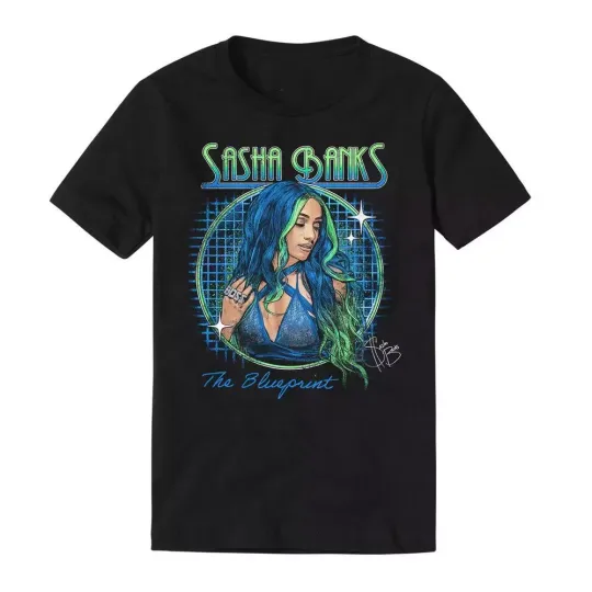 Discover Wrestling Entertainment SASHA BANKS “THE BLUEPRINT” BLACK T-SHIRT