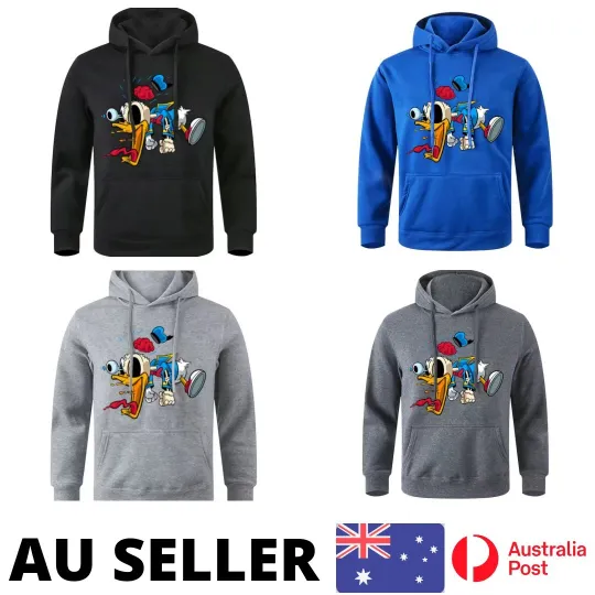 Discover Exaggerated Fear Duck Hoodie Men Harajuku Warm Casual Hoodie