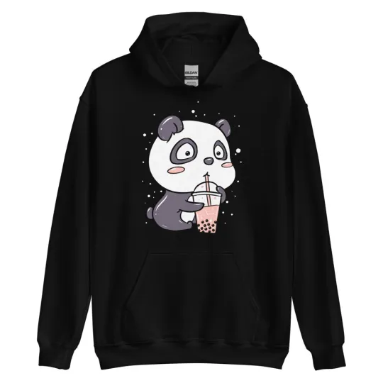 Discover Boba Panda Kawaii Otaku Japan Kanji Ramen Anime Manga Hoodie