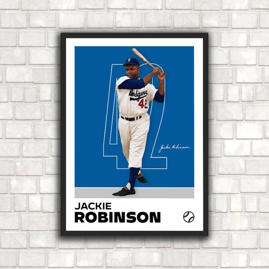 Jackie Robinson Poster - Minimalist Baseball Art Print for Fans