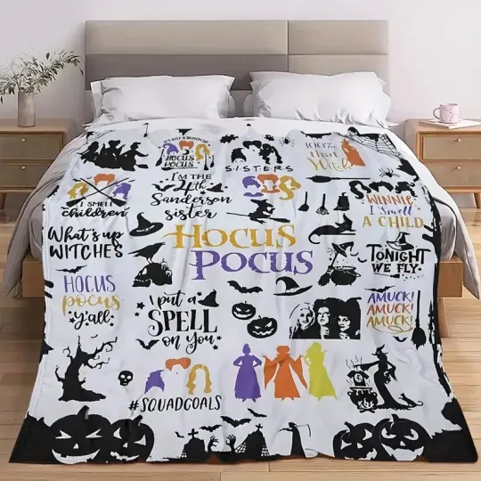 Hocus Pocus I Put A Smell On You Sanderson Sisters Halloween Blanket