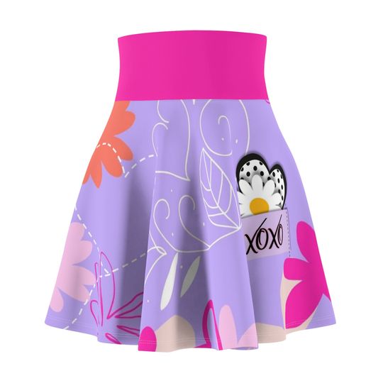 Discover Women's Skater Skirt (AOP) XOXO - women's short skirt xoxo - short skirt xoxo - skirt with kisses and love theme
