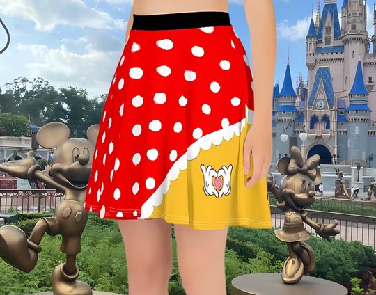 Discover Minnie Mouse skater skirt | Minnie red white Cosplay Custome | Disney Cosplay Outfits | Disney world skater Outfits | Disney bounding Outfit