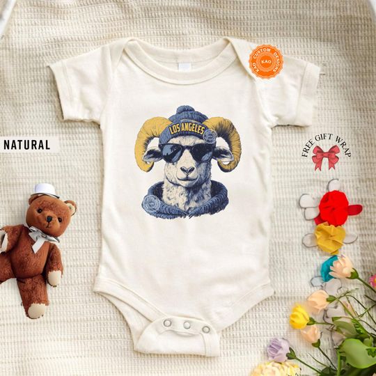 Discover Kids Los Angeles Onesie, Football Toddler Ram Shirt, Baby Game Day T-Shirt, Infant Ram Bodysuit, Baby Sports Apparel