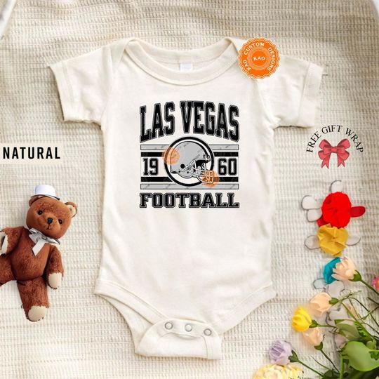 Las Vegas Football Onesie for Kids, Toddler & Youth, Baby Football Game Day T-Shirt, Kids Sports Gear, Vintage Raiders Apparel
