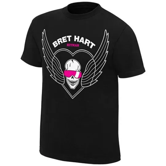 Wrestling Entertainment BRET HITMAN HART BLACK T-SHIRT