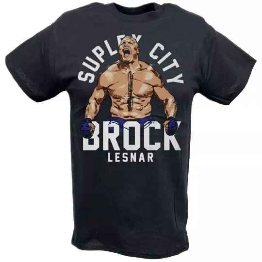 Wrestling Entertainment Brock Lesnar Suplex City Scream Logo Black T-shirt