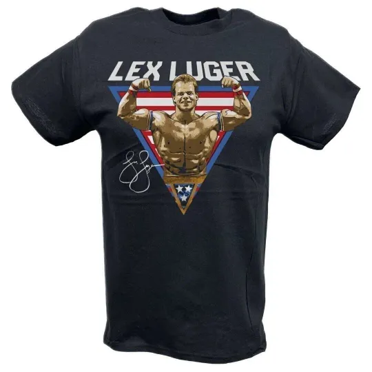 Discover Wrestling Entertainment Lex Luger Triangle Flex Black T-shirt