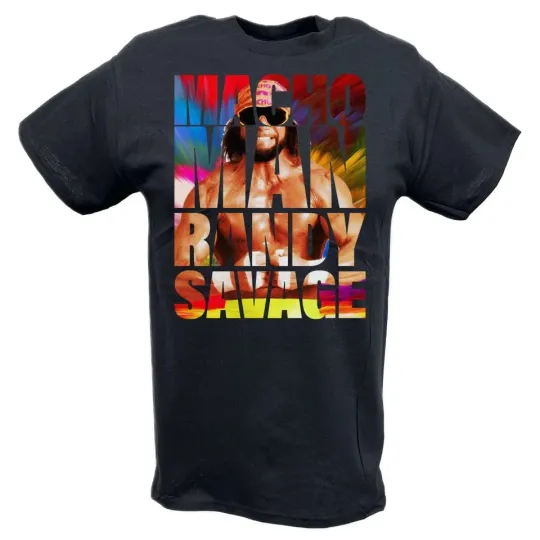 Discover Macho Man Randy Savage Allover Wrestling Entertainment Mens Black T-shirt