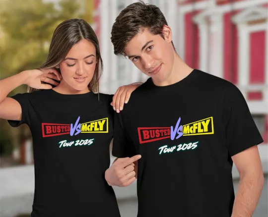 Busted vs McFLY Tour 2025 T-Shirt, McFLY 2025 Pop Rock Music Concert Tee