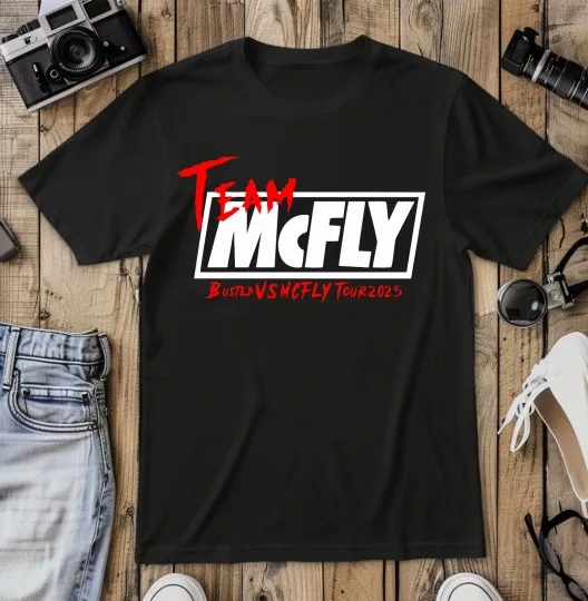 Discover Team McFLY 2025 Pop Rock T-Shirt, Busted vs McFly Party Tee