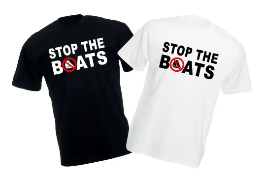 Discover Stop the Boats Funny Political T-Shirt Anti-Illegal Immigration Statement Tee