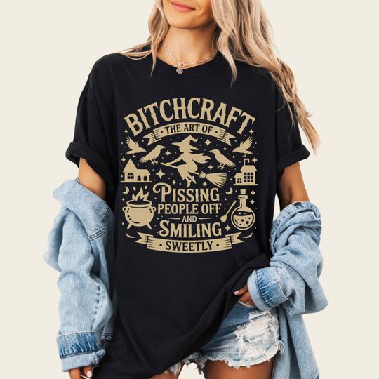 Discover Bitchcraft Tee, Witchy Halloween Shirt