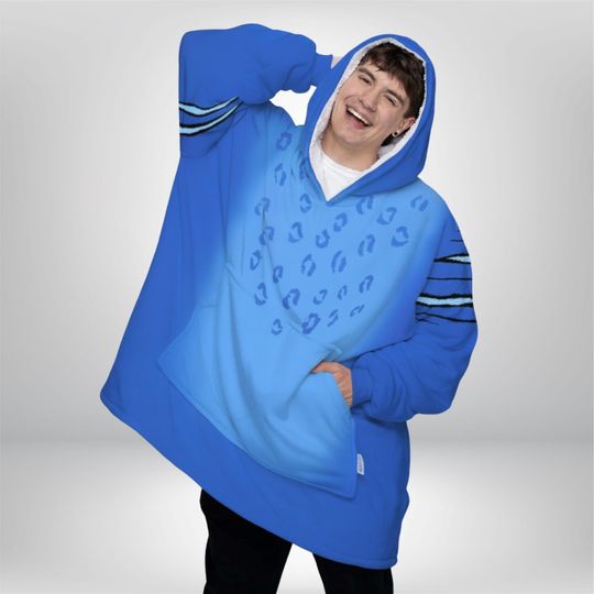 Derpy Tiger Costume Blanket Hoodie, Kpop Demon Hunters Costume Oversized Hoodie, Blue Tiger Cosplay Hoodie, Kpop Movie Cosplay Hoodie