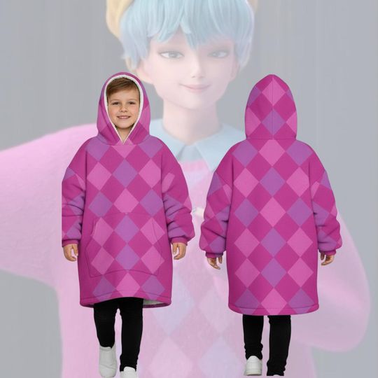 Pink Argyle Costume Blanket Hoodie, Baby Saja Costume Outfits, Saja Boy Cosplay Hoodie, Kpop Movie Cosplay Hoodie