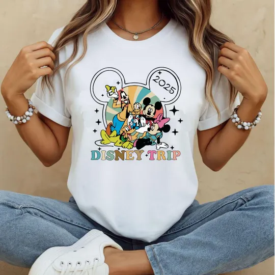 Discover Disney Trip 2025 T-Shirt, Mickey and Friends Family Cartoon Tee