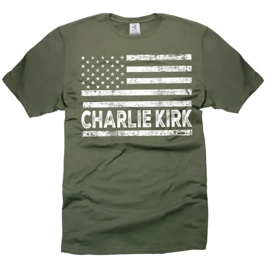 Discover C.K Charlie Kirk Patriotic USA Flag T-Shirt Mens T-Shirt