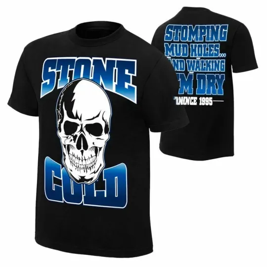Discover Wrestling Entertainment Stone Cold Steve Austin Stomping Mudholes Black T-Shirt