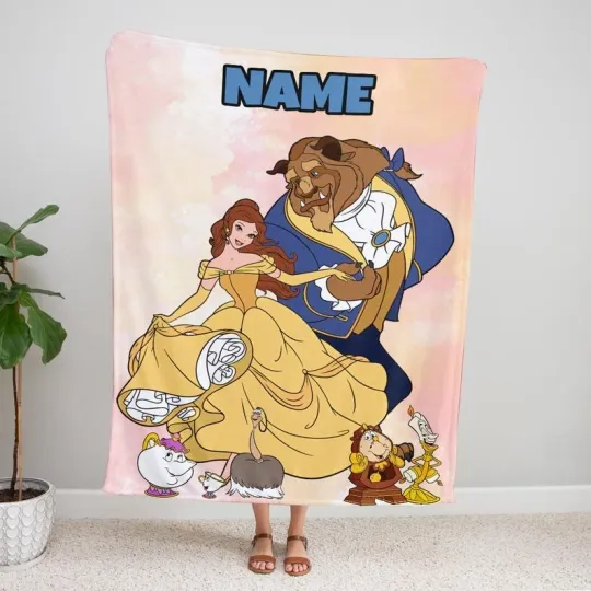 Discover Personalized Beauty And The Beast Belle Princess & Friends Halloween Blanket