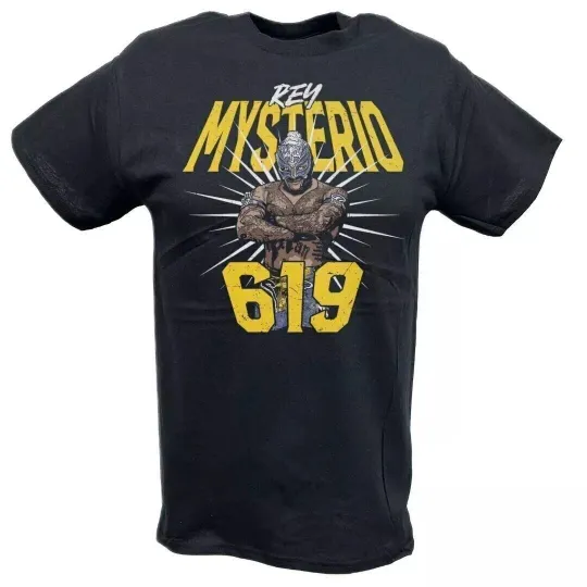 Wrestling Entertainment Rey Mysterio 619 Pose Black T-shirt