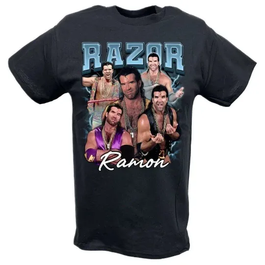 Discover Wrestling Entertainment Razor Ramon Five Pose Black T-shirt