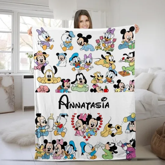 Personalized Baby Mickey And Friends Gift For Boys & amp, Girls Baby Shower Blanket