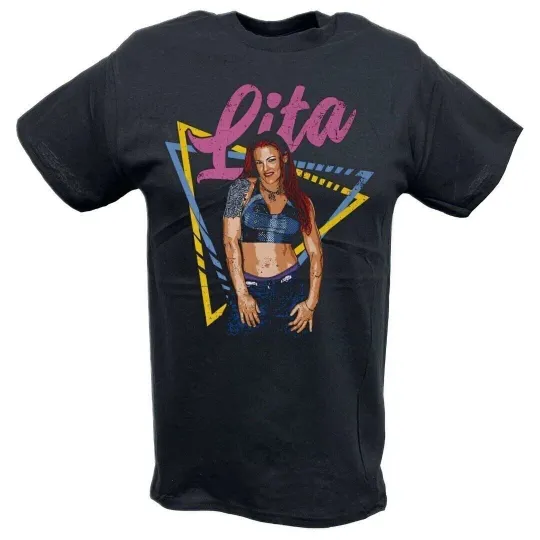 Discover Wrestling Entertainment Lita Rebel Pose Black T-shirt