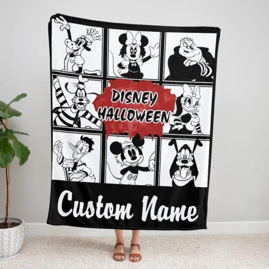 Personalized Mickey And Friends Cosplay Horror Characters Halloween Blanket