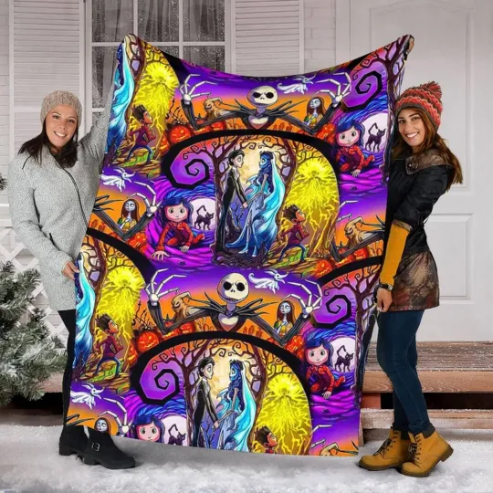 Tim Burton's The Nightmare Before Christmas Halloween Horror Fan Blanket