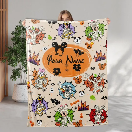 Discover Personalized Halloween Mickey & amp, Friends Mummy Trick Or Treat Spooky Blanket