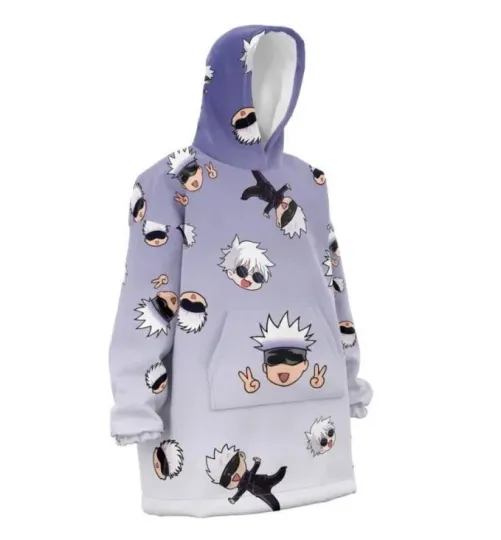 Discover Personalized Anime Cute Movie Oversized Blanket Hoodie Sherpa Fleece One Size